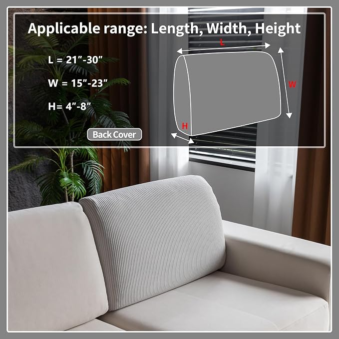 OHSIO Sectional Couch Covers, Wear Resistant Stretch Sofa Covers Washable Soft - Image 2