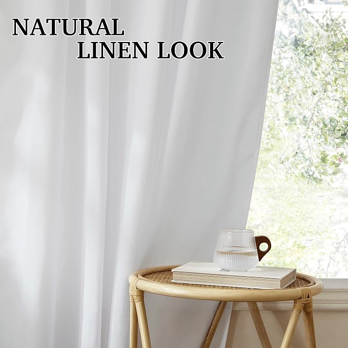 RYB HOME Linen Semi Sheer Curtains - Image 6
