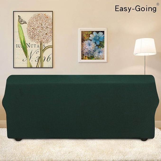 Easy-Going Stretch 4 Seater Oversized Sofa Couch Cover Dark Green | 1-Piece - Image 3