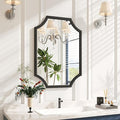 Kelly Miller 20"x28" Scalloped Black Bathroom Mirror for Wall Mount, Home Mirror