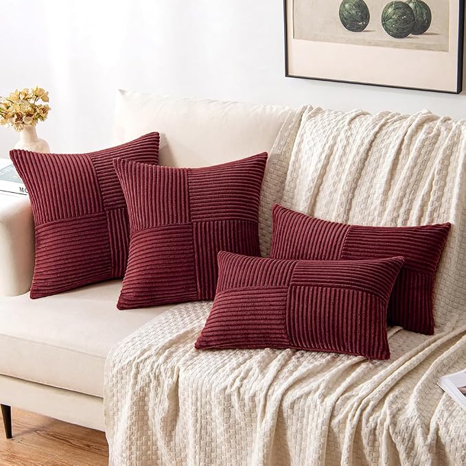 MIULEE Burgundy Decorative Throw Pillow Covers - Image 8