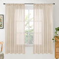 BGment Burlap Linen Curtains 63 Inch 2 Panels Set by BGment
