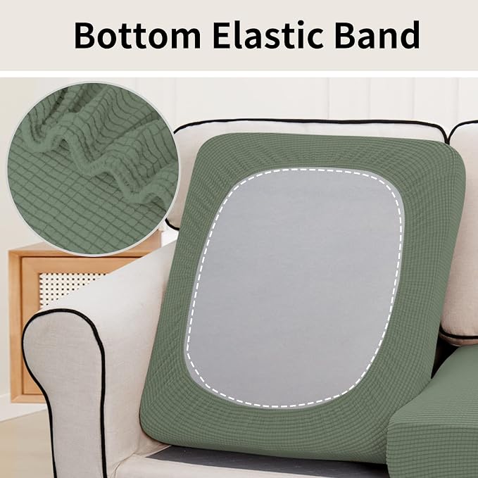 Easy-Going Stretch 3 Pieces Couch Cushion Cover - Image 4