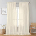 Cream Sheer Curtains 96 Inches Long 2 Panels, Elegant Light Filtering Voile by Lecloud