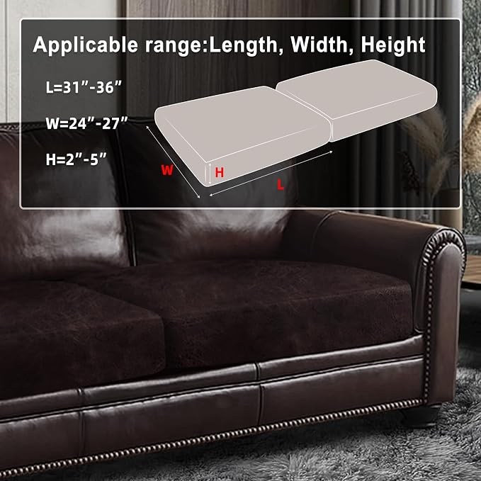 ANARACHON Leather Look Couch Cushion Covers Sofa Seat Slipcovers Sets Couches - Image 3