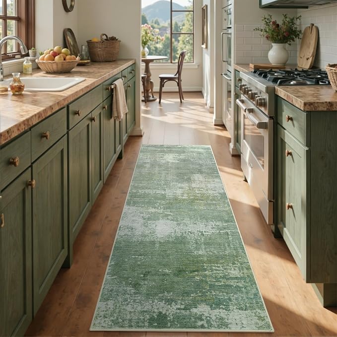 2x6 Ft Washable Runner Rug, Non-Slip Low Pile Hallway Kitchen Area Rug - Image 4