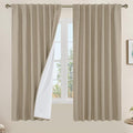 100% Blackout Linen Curtains 63 Inches Long by LAMIT
