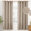 Oatmeal Linen Curtains 72 Inches Long 2 Panels Set by YoungsTex