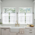 MIULEE 4 Panels White Short Sheer Curtains 24 Inch Length 42 x 24 Inches | by MIULEE