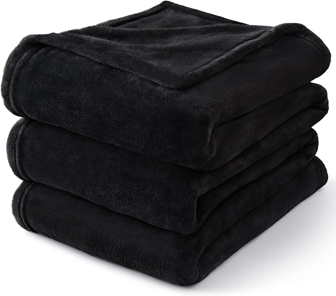 BEDELITE Fleece Blanket Soft Plush King Size Bed Blanket Black 108"x90" | Ultra - Image 7
