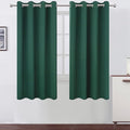 Dark Green Blackout Curtains 66 x 63 Inch Length/Set of 2 Curtain by Lemomo