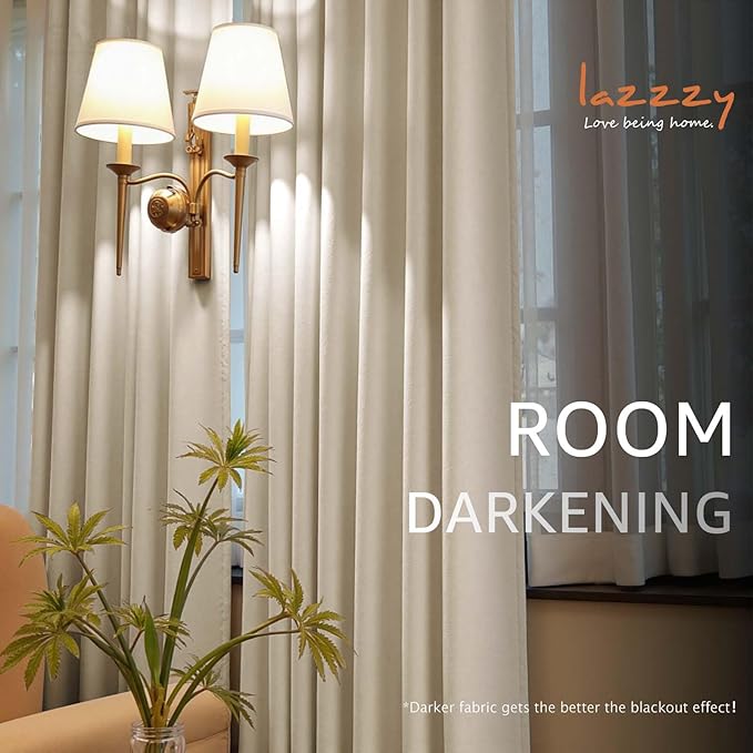 Lazzzy Velvet Blackout Curtains Thermal Insulated Room Window Drapes Super Soft Luxury Curtains for Living Room Bedroom Rod Pocket 2 Panels, Beige, 52" W x 72" L
