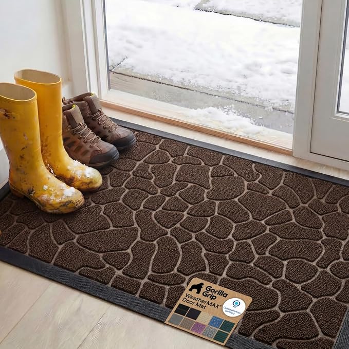 GORILLA GRIP 100% Waterproof All-Season WeatherMAX Doormat, US Designed Natural by Unknown