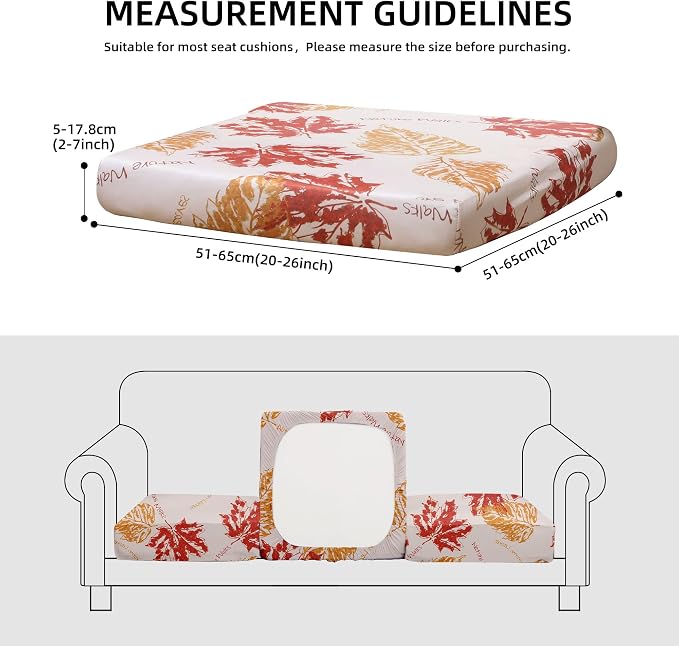 8Pcs Outdoor Cushion Covers, Elastic Patio Cushion Covers | Washable, - Image 2
