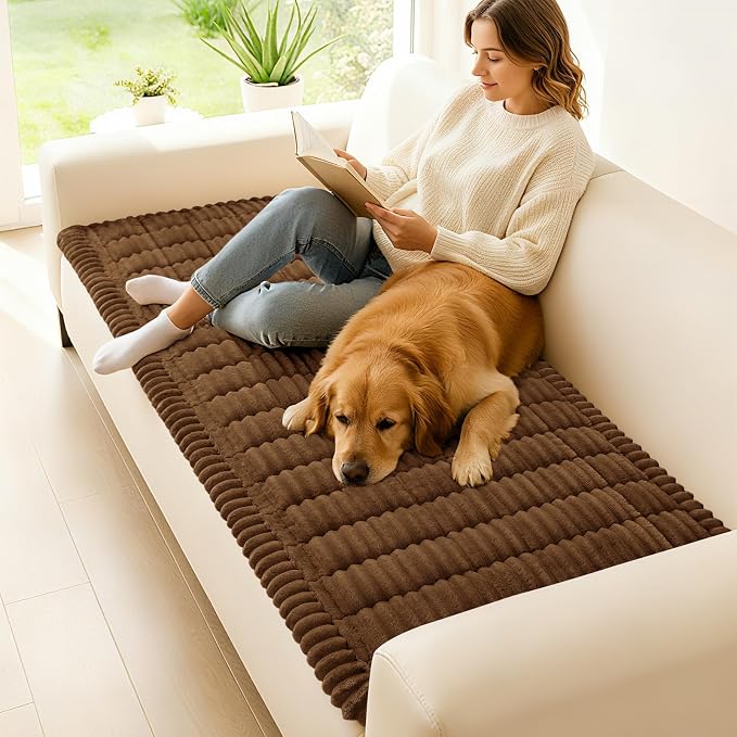 Couch Cover for Dogs, Washable Non Slip Plush Flannel Sofa Protector | Thick - Image 2