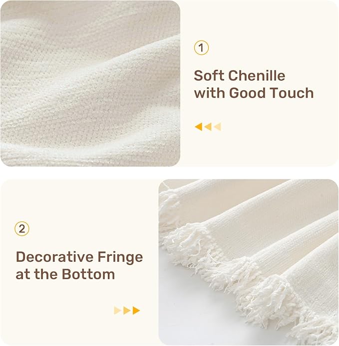 2 Pieces Sectional Couch Covers L Shaped Cover XXXL Cream White | Thick - Image 7