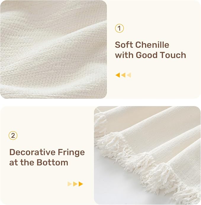 2 Pieces Sectional Couch Covers L Shaped Cover L Cream White | Thick Washable - Image 7