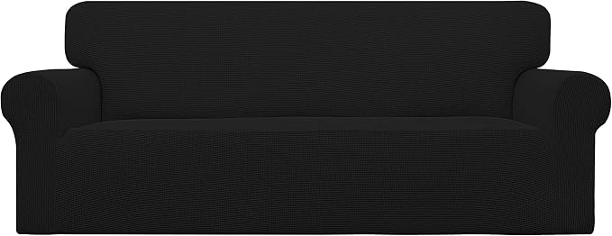 Easy-Going Stretch Oversized Sofa Couch Slipcover Washable Black | 1-Piece by Easy-Going