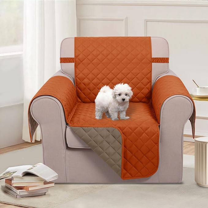 U-NICE HOME Reversible Recliner Chair Covers, Pet Friendly, Elastic Straps - Image 2