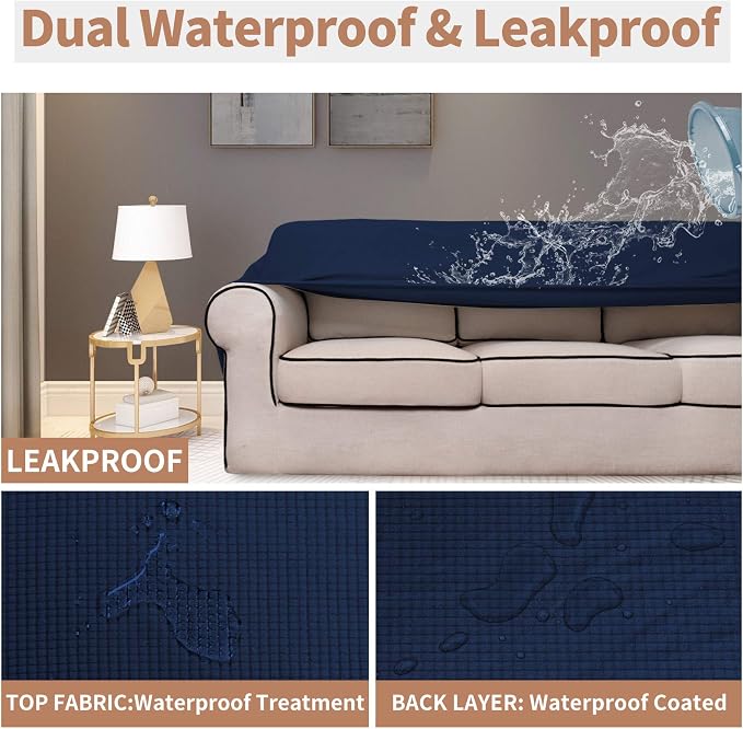 Easy-Going 100% Waterproof Couch Cover, 3 Cushion Oversized Sofa Cover | - Image 3
