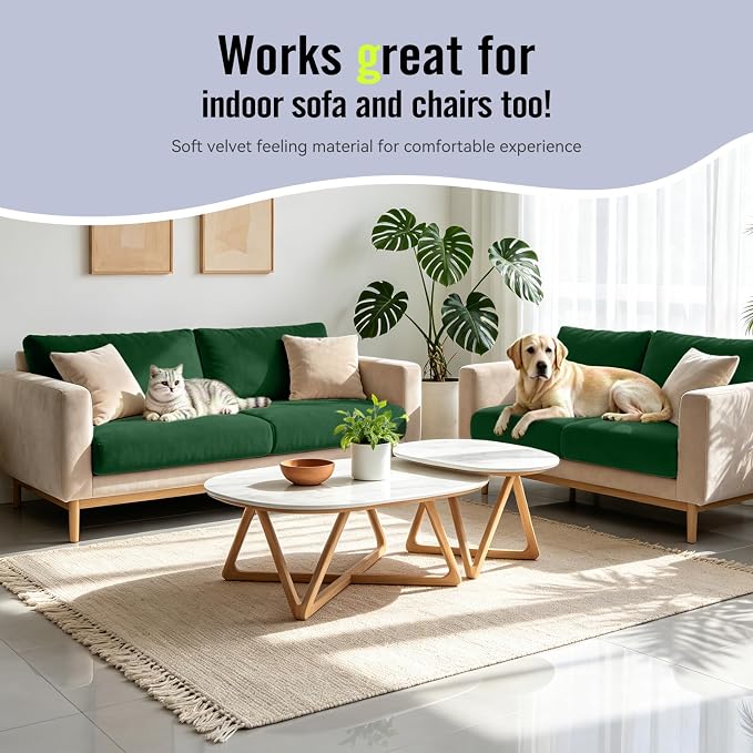 8Pcs Outdoor Cushion Covers, Stretch Patio Furniture Couch Chair Slipcovers | - Image 9