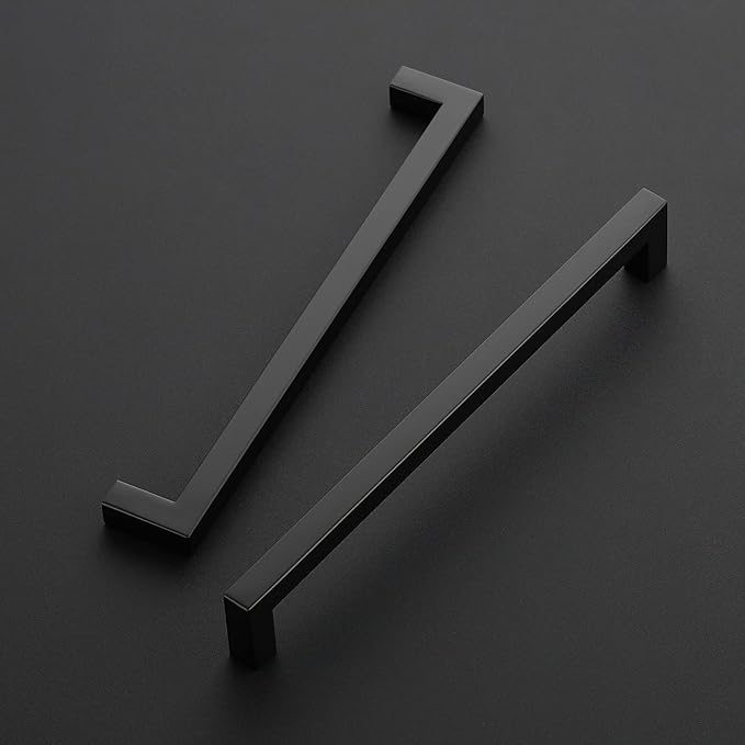 Ravinte 3 Pack 8-4/5 Inch Kitchen Square Cabinet Handles Matte Black Cabinet Pulls Black Drawer Pulls Kitchen Cabinet Hardware Kitchen Handles
