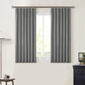 Grey Pinch Pleated Black Out Linen 45 Inch Curtains by Twodrapes