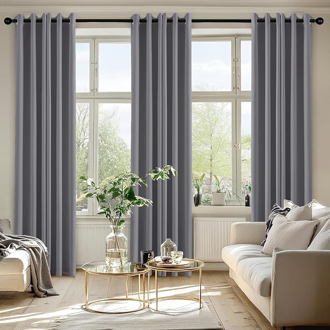 MIULEE Blackout Curtains for Bedroom 2 Panels 40 x 84 Inch Long Light Gray | - Image 6