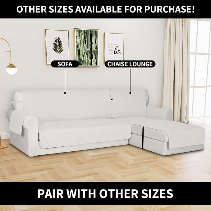 Easy-Going Reversible Chaise Lounge Couch Cover Water Resistant Sofa Cover - Image 2