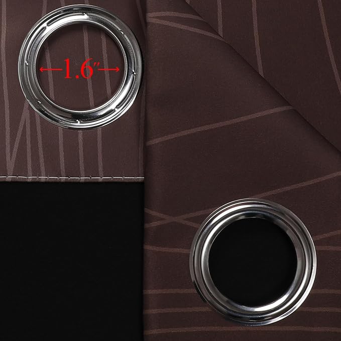 Brown and Greyish White Blackout Curtains 52x102 2 Panels | Ombre Curtains - Image 7