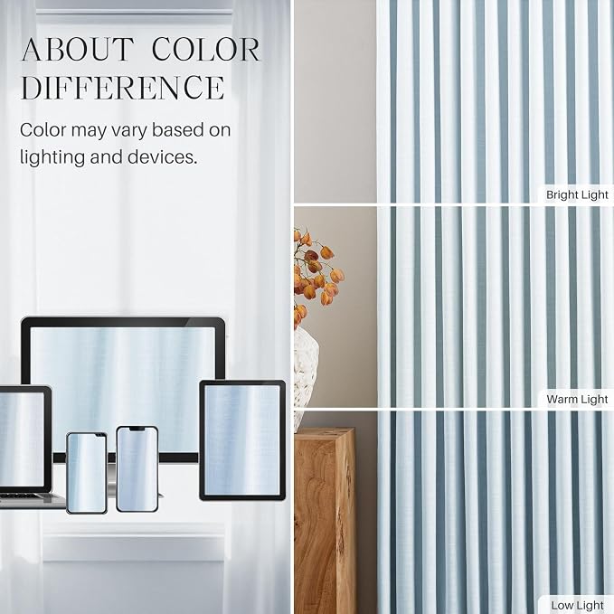 Pinch Pleated Linen Curtains 100% Blackout 84 Inches Long - Image 7