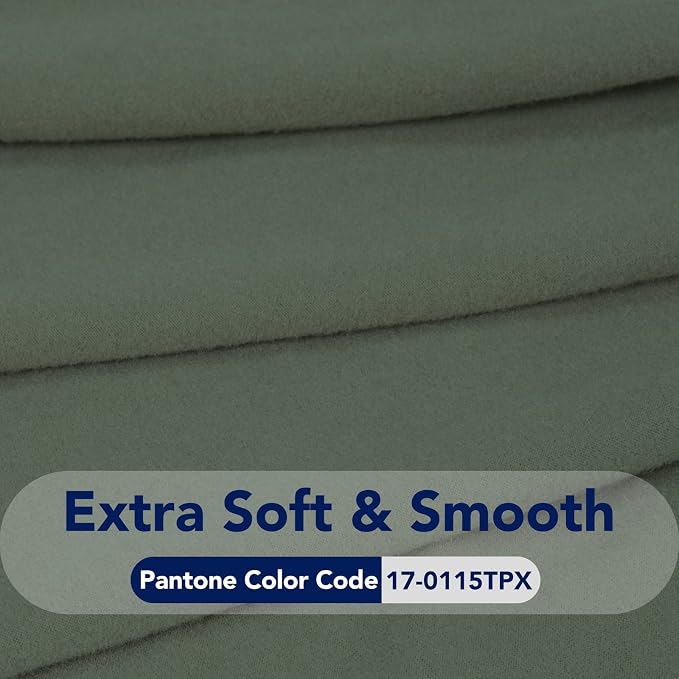 PureFit Stretch Couch Covers for Sofa 4 Seater Slipcovers Grayish Green | - Image 5