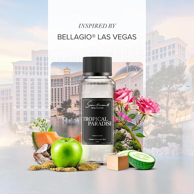 Scentiment Diffuser Oil - Tropical Paradise | Aromatherapy Fragrance Inspired by 5-Star Hotels | Luxurious Scent with Notes of Grapefruit, Green Apple, Musk (20 mL)