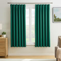 Dark Hunter Green Blackout Curtains 63 Inches Long, Christmas Home Decoration by KEQIAOSUOCAI