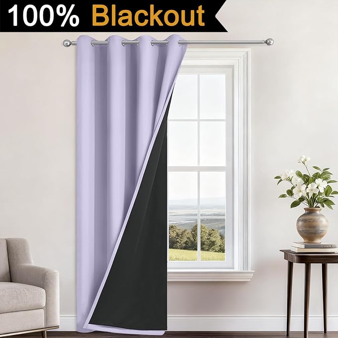Yakamok Lilac Blackout Curtains 84 Inches Long - Image 2