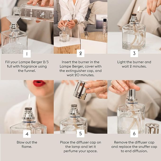 MAISON BERGER Lampe Berger Giftset - Home Fragrance Diffuser - Includes 2 Fragrances So Neutral and Ocean Breeze - 250 milliliters - 8.45 Fluid Ounces (Starter Square)