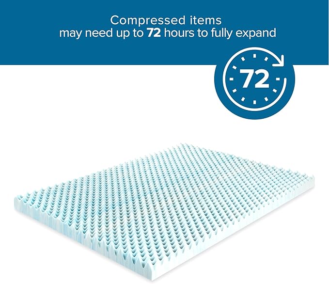 ZINUS 1.5 Inch Swirl Gel Cooling Memory Foam Mattress Topper, Cooling Airflow Design, CertiPUR-US Certified, Queen