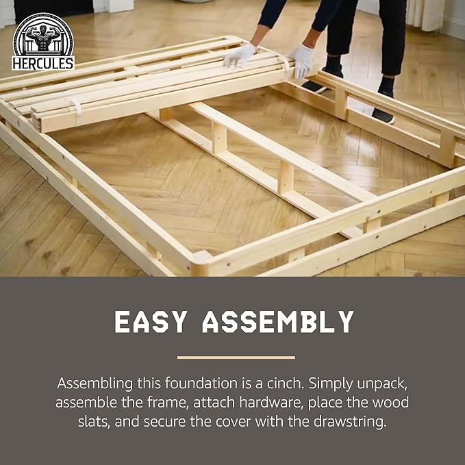 Hercules 8 Inch High Profile Foundation Mattress Box Spring Replacement, Full