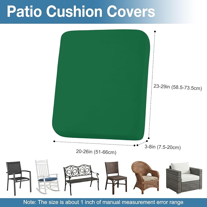 Waterproof Outdoor Cushion Covers, Stretch Patio Slipcovers | UV Resistant - Image 6