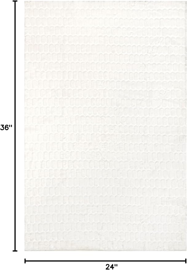 nuLOOM Nia White Geometric Washable Area Rug - Image 2