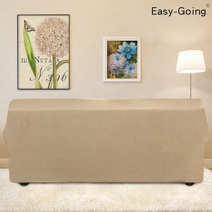Easy-Going Stretch 4 Seater Oversized Sofa Couch Cover Sand | 1-Piece Extra - Image 3