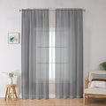 Grey Sheer Curtains, Sheer Curtains 78 inches Long 2 Panels Set, Rod Pocket by OWENIE