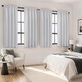 MIULEE 4 Panel Set Short Blackout Curtains 54 Inch Long Greyish White | Thermal by MIULEE