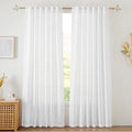 RYB HOME White Semi Sheer Curtains 84 inches Long by RYBHOME