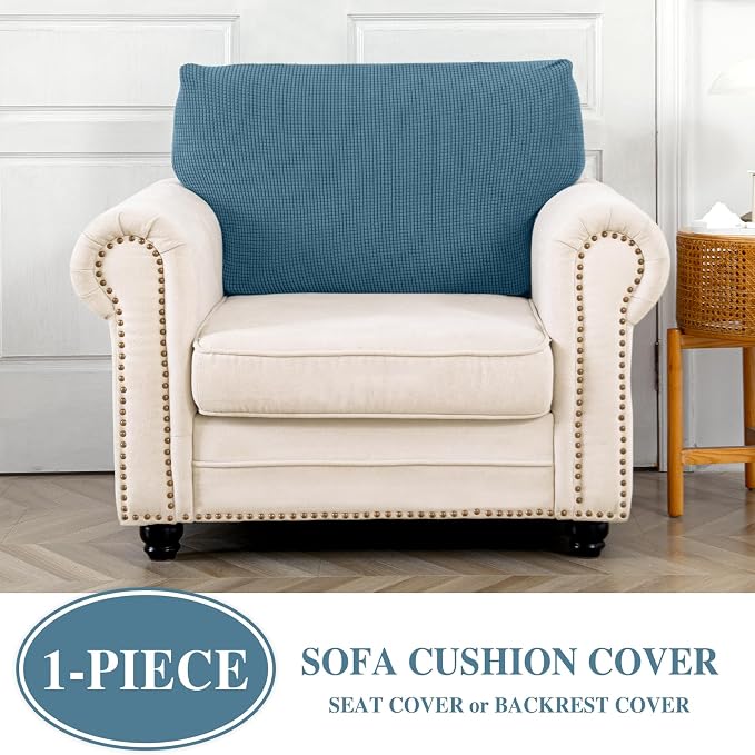 LA MEACK Couch Cushion Cover Seat Cushion Cover Stretch Armchair Cover Separate - Image 3