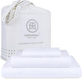 Threadmill Twin Bed-Sheets - 800 Thread Count Jacquard Celine Hotel White, 100% Natural Cotton 3 Piece Striped Bed Set, Extra Long Staple Cotton, Comfy Damask Sheets with Elasticized Deep Pocket