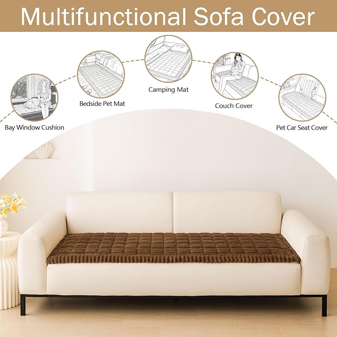Couch Cover for Dogs, Washable Non Slip Plush Flannel Sofa Protector | Thick - Image 3