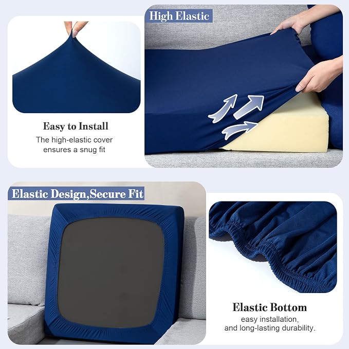 4Pcs Patio Cushion Covers Stretch Outdoor Furniture Protector Slipcovers | - Image 5