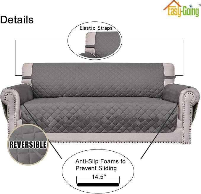 Easy-Going Reversible Couch Cover, 2 Cushion Sofa, Water Resistant Mat - Image 3