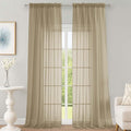 Sheer Taupe Curtains 108 Inches Long by OWENIE